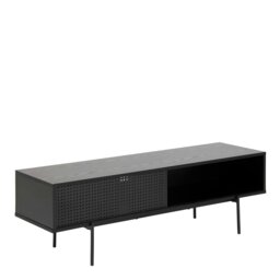 Rackhams Angus TV Unit with 1 Sliding Door in Black - 1