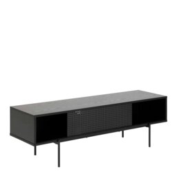 Rackhams Angus TV Unit with 1 Sliding Door in Black - 1 - thumbnail 4