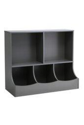 Rackhams 80cm H Double Layer Open Toy Clothing and Bookcase Management Cabinet - Grey - thumbnail 5