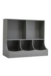 Rackhams 80cm H Double Layer Open Toy Clothing and Bookcase Management Cabinet - Grey - thumbnail 3