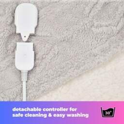 Rackhams Heated Electric Throw Blanket - Luxurious & Soft Design - 9 Temperature Settings & 9-Hour Timer Dark Grey - thumbnail 6