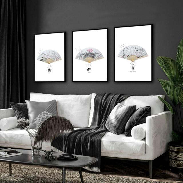 Rackhams Japanese Prints - Set of 3 wall art prints - 16 x 22 inches / 40.65 cm x 56 cm - Polyester Canvas 260 gsm - Canvas wrapped - image 1