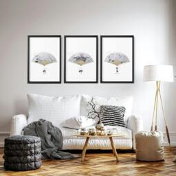 Rackhams Japanese Prints - Set of 3 wall art prints - 16 x 22 inches / 40.65 cm x 56 cm - Polyester Canvas 260 gsm - Canvas wrapped - thumbnail 2