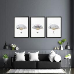 Rackhams Japanese Prints - Set of 3 wall art prints - 16 x 22 inches / 40.65 cm x 56 cm - Polyester Canvas 260 gsm - Canvas wrapped - thumbnail 5
