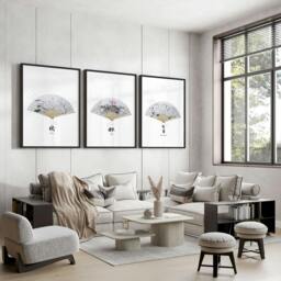 Rackhams Japanese Prints - Set of 3 wall art prints - 16 x 22 inches / 40.65 cm x 56 cm - Polyester Canvas 260 gsm - Canvas wrapped - thumbnail 4
