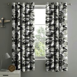 Rackhams Camouflage Eyelet Curtains - 168cm x 137cm - Red - thumbnail 5