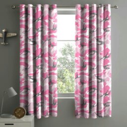 Rackhams Camouflage Eyelet Curtains - 168cm x 137cm - Red - thumbnail 3