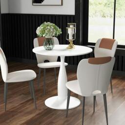 Rackhams Round Dining Table with Steel Base for Living Room
