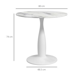 Rackhams Round Dining Table with Steel Base for Living Room - White - thumbnail 4