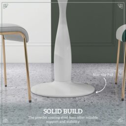 Rackhams Round Dining Table with Steel Base for Living Room - White - thumbnail 6