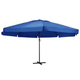 Rackhams Outdoor Parasol with Aluminium Pole 500 cm Azure Blue - Blue - Fabric with a PA coating(100% polyester), aluminium