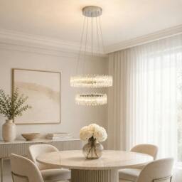 Rackhams Ana LED Chrome Tiered Pendant Ceiling Light - thumbnail 2