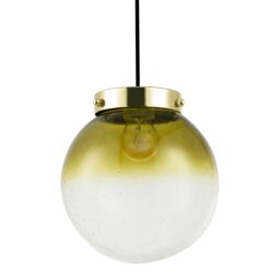 Rackhams Ombre Green and Clear Bubble Glass Pendant Lighting Shade with Gold Lamp Holder - thumbnail 2