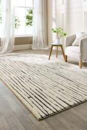 Rackhams Natural Woodgrain Look Rug - Cream & Dark Grey - 67X200 cm - thumbnail 6