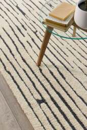 Rackhams Natural Woodgrain Look Rug - Cream & Dark Grey - 67X200 cm - thumbnail 5