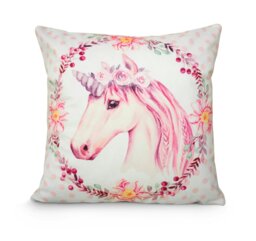 Rackhams Colourful Unicorn Printed Cushion - 43cm x 43cm - Unicorn Stripe - thumbnail 5