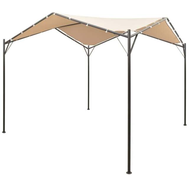 Rackhams Gazebo Pavilion Tent Canopy 3x3 m Steel Beige - Beige - Steel frame + water-resistant oxford fabric roof
