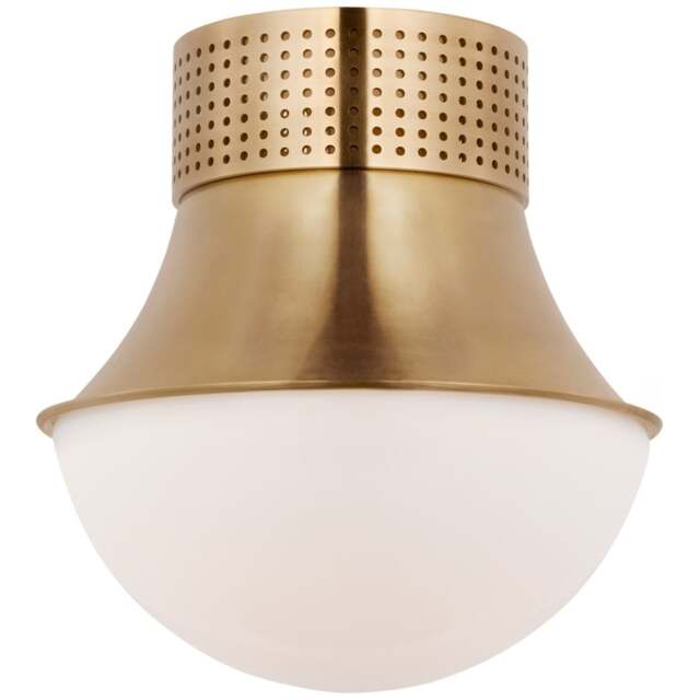 "Rackhams Precision 9"" Flush Mount Light - Antique-Burnished-Brass" - image 1