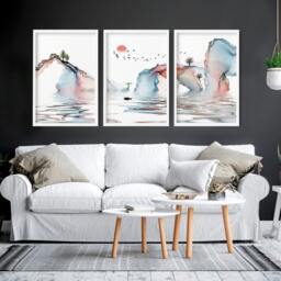 Rackhams Japan print - set of 3 framed wall art prints - A2 16.54 x 23.39 in / 42 x 59.4 cm - Satin Photo paper 280 gsm - Black Frame - thumbnail 2