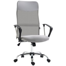 Rackhams Executive Office Chair High Back Mesh Back Seat Desk Chairs, Light Grey - thumbnail 3