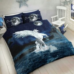 Rackhams Dream Like A Unicorn Printed Cotton Blend Duvet Cover and Pillowcase Set - Pink - King