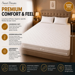 Rackhams Electric Blanket Super King Size - Plush Fleece Quilted - 10 Timer & 9 Heat Settings - Overheat Protection - thumbnail 2
