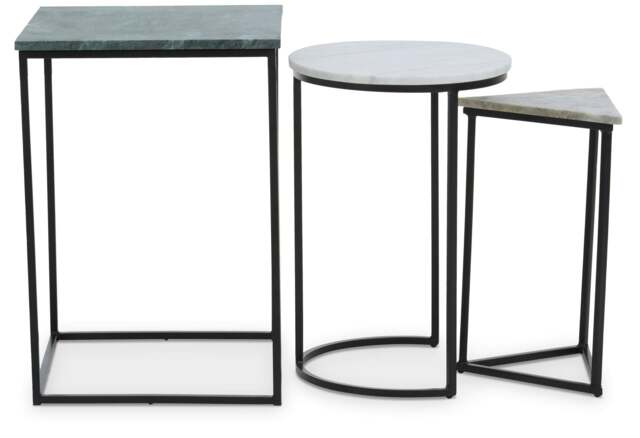 Rackhams Mandoli Nest Of 3 Assorted Marble Tables - image 1