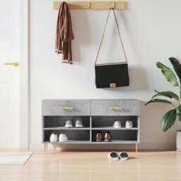 Rackhams Shoe Bench Concrete Grey 102x35x55 cm Engineered Wood - thumbnail 1
