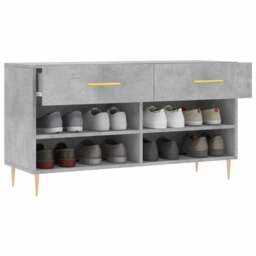 Rackhams Shoe Bench Concrete Grey 102x35x55 cm Engineered Wood - thumbnail 4