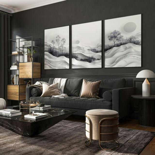 Rackhams Wall Art Prints For Living Room - Set of 3 wall art prints - 20 x 30 in / 50 x 76 cm - Polyester Canvas 260 gsm - Canvas wrapped - image 1