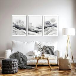 Rackhams Wall Art Prints For Living Room - Set of 3 wall art prints - 20 x 30 in / 50 x 76 cm - Polyester Canvas 260 gsm - Canvas wrapped - thumbnail 5