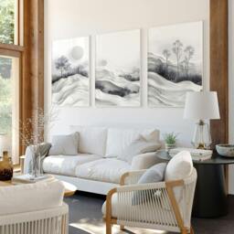 Rackhams Wall Art Prints For Living Room - Set of 3 wall art prints - 20 x 30 in / 50 x 76 cm - Polyester Canvas 260 gsm - Canvas wrapped - thumbnail 2