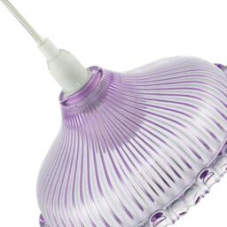 Rackhams Modern Lilac Line Ribbed Glass Pendant Light Shade with Moulded Edge - thumbnail 4