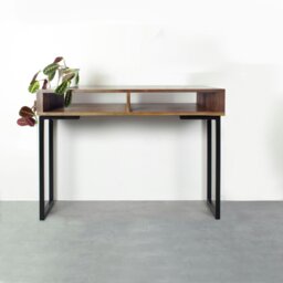 "Rackhams Darwen Minimalist Console Desk on Square Legs - Oak - 50cm (19.5"") deep - 100cm (39"") wide" - thumbnail 6