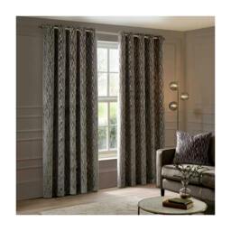 Rackhams Manhattan Velvet Eyelet Curtains - Mink - 168cm x 183cm - Mink - 100% Polyester - thumbnail 1