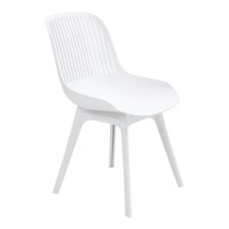 Rackhams Livingandhome Classic White Plastic Chair, Set of Four, Durable and Lightweight - 48cm L x 60cm W x 84cm H - Gray - thumbnail 5