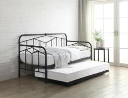 Rackhams Axton 3ft Day Bed Black Metal Bed Frame - Single - Steel - Black