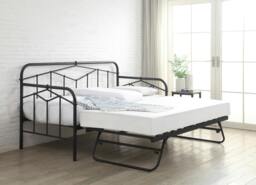 Rackhams Axton 3ft Day Bed Black Metal Bed Frame - Single - Steel - Black - thumbnail 3