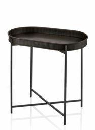 Rackhams Black Oval Side Table - thumbnail 1