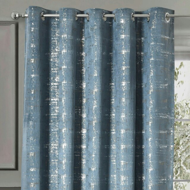 Rackhams Warwick Readymade Eyelet Curtains - 168cm x 183cm - Blue - image 1