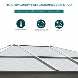 Rackhams 3 x 3.6m Hardtop Gazebo Canopy with Mosquito Netting and Curtains - Beige - 300cm x 300cm x 265cm - thumbnail 4