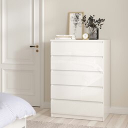 Rackhams Naia Chest of 5 Drawers in White High Gloss - White - High Gloss - Melamine - thumbnail 5