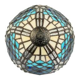 Rackhams Sleek Hand Crafted Beaded Tiffany Table Lamp in Midnight and Sky Blue - thumbnail 3