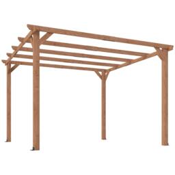 Rackhams 3x3 m Garden Wooden Pergola Gazebo Grape Trellis, Maple Wood-effect - thumbnail 2