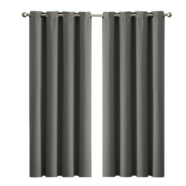 Rackhams Thick Blackout Curtains 2 Panels Thermal Eyelet Ring Top 117x183 Washable - image 1