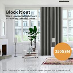 Rackhams Thick Blackout Curtains 2 Panels Thermal Eyelet Ring Top 117x183 Washable - thumbnail 5