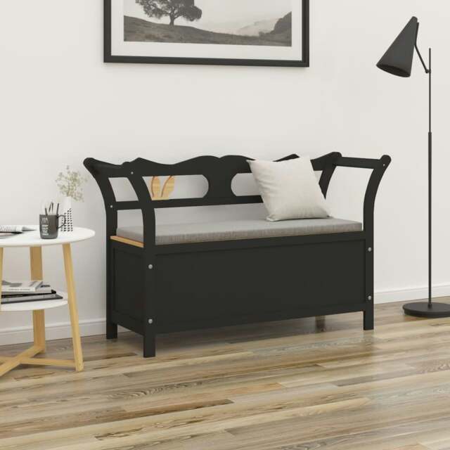 Rackhams Bench Black 107x45x75.5 cm Solid Wood Fir