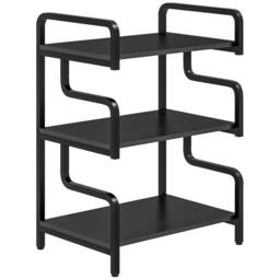 Rackhams 3-Tier Printer Stand with Storage Shelves, Printer Table, 55 x 40 x 77cm Printer Shelf for Home Office, Study, Black - thumbnail 1