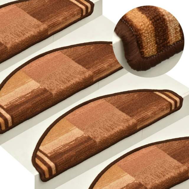 Rackhams Stair Mats Self-adhesive 5 pcs 65x21x4 cm Brown
