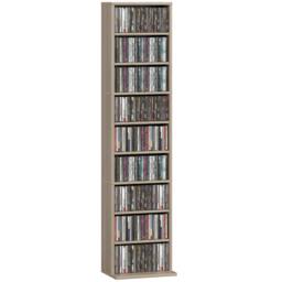 Rackhams 260 CD Storage Unit 120 DVD Storage Tower with 9 Compartments Natural - Natural wood finish - Particleboard - CD storage tower - thumbnail 3